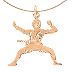 14K or 18K Gold Ninja Pendant