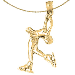 10K, 14K or 18K Gold Ice Skater Pendant