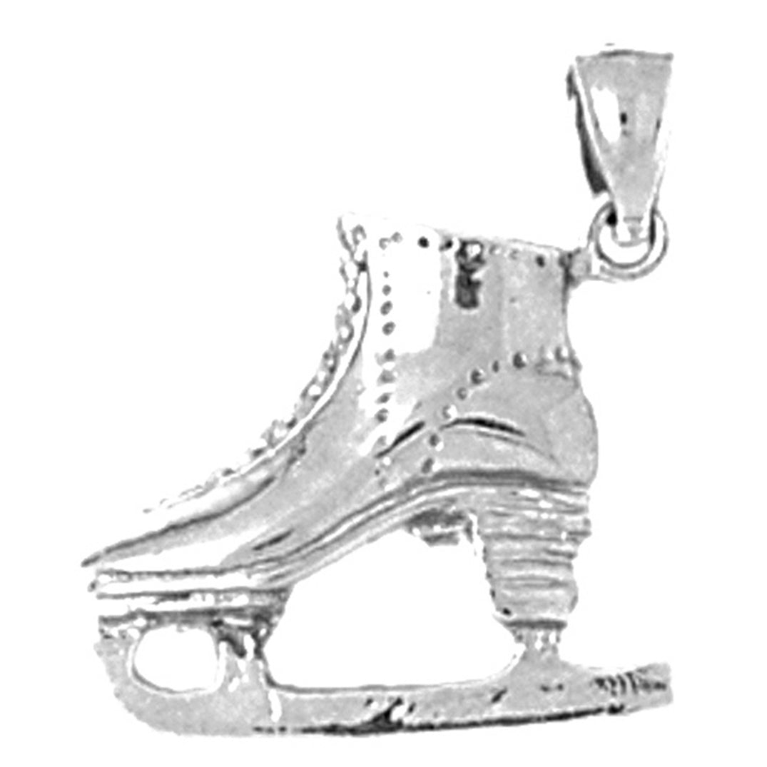 10K, 14K or 18K Gold Ice Skate Pendant