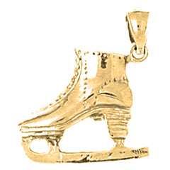 10K, 14K or 18K Gold Ice Skate Pendant