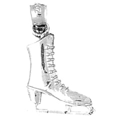 10K, 14K or 18K Gold 3D Ice Skate Pendant