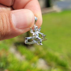 10K, 14K or 18K Gold Angel On Ice Skate Pendant