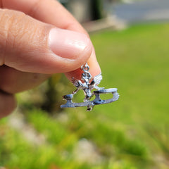 10K, 14K or 18K Gold Angel On Ice Skate Pendant