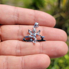 10K, 14K or 18K Gold Angel On Ice Skate Pendant