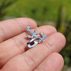 10K, 14K or 18K Gold Angel On Ice Skate Pendant