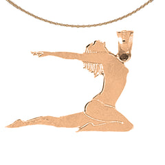 Colgante de gimnasta de oro de 14 quilates o 18 quilates