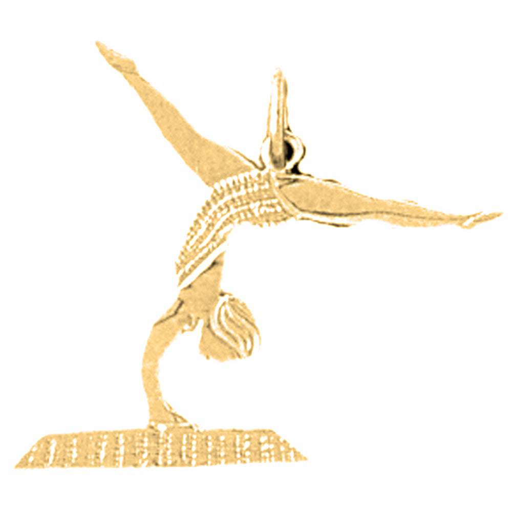 14K or 18K Gold Gymnast Pendant