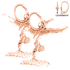 14K or 18K Gold Gymnast Earrings