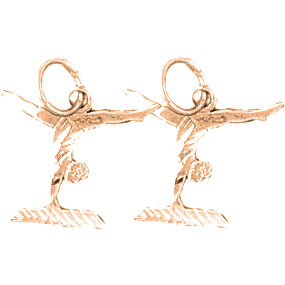 14K or 18K Gold 16mm Gymnast Earrings