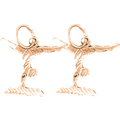 14K or 18K Gold 16mm Gymnast Earrings