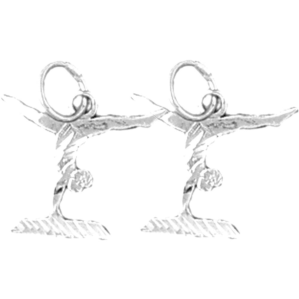 Sterling Silver 16mm Gymnast Earrings