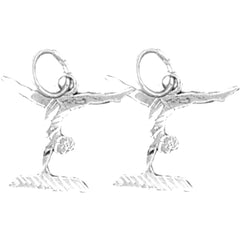 Sterling Silver 16mm Gymnast Earrings