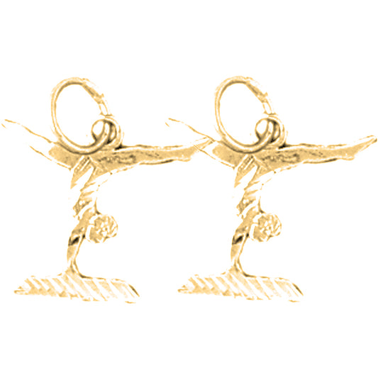 14K or 18K Gold 16mm Gymnast Earrings