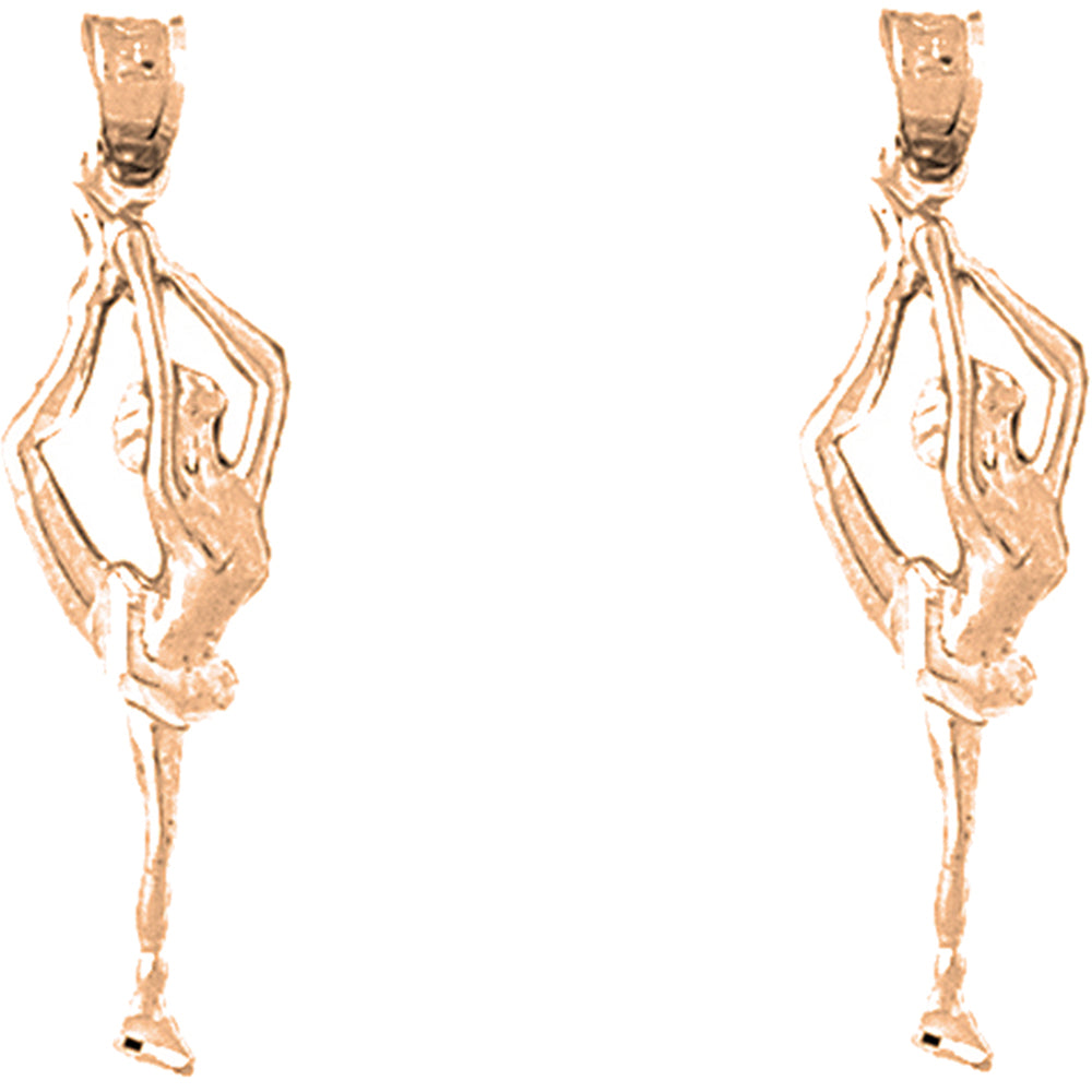 14K or 18K Gold 32mm Gymnast Earrings