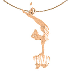 Colgante de gimnasta de oro de 14 quilates o 18 quilates