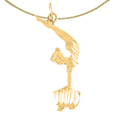 Colgante de gimnasta de oro de 14 quilates o 18 quilates