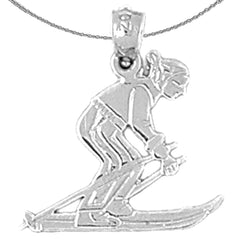 Skifahrer-Anhänger aus 14 Karat oder 18 Karat Gold
