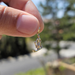 14K or 18K Gold Skier Pendant