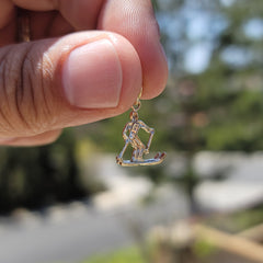 Skifahrer-Anhänger aus 14 Karat oder 18 Karat Gold