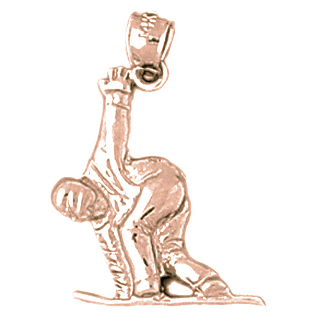 14K or 18K Gold Snow Boarder Pendant