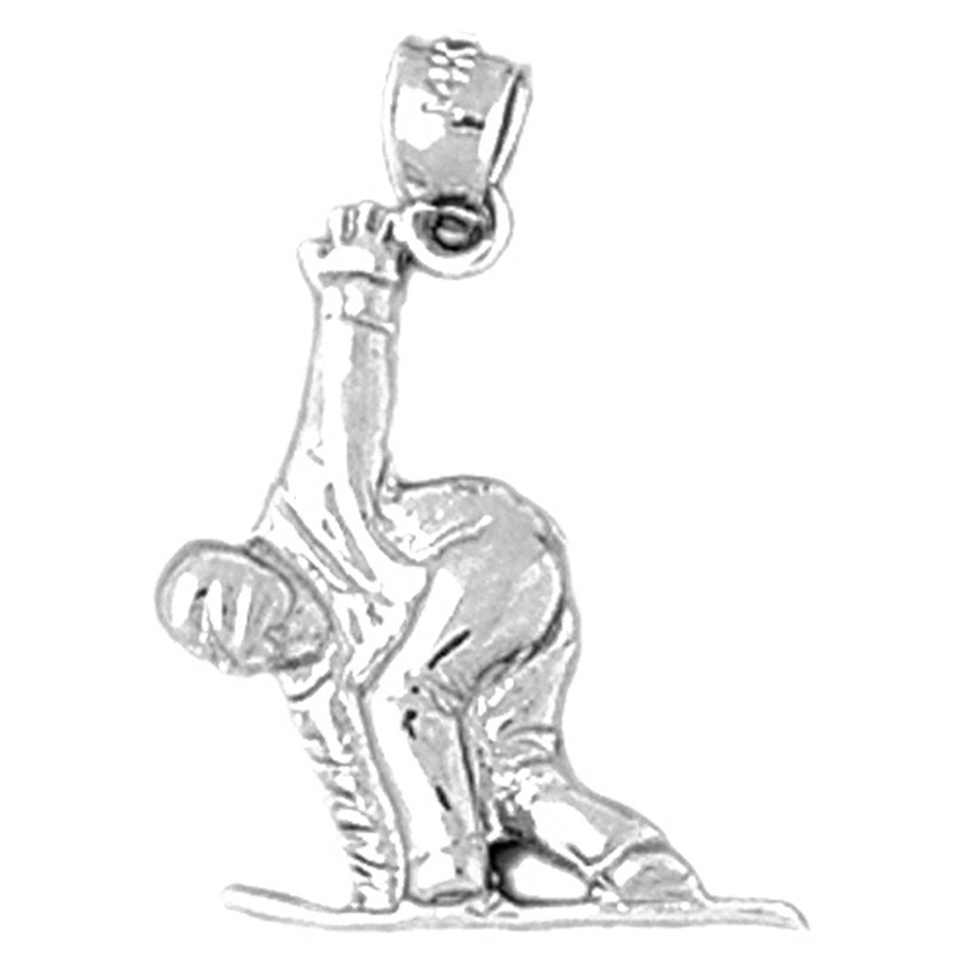 14K or 18K Gold Snow Boarder Pendant