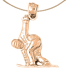14K or 18K Gold Snow Boarder Pendant