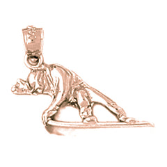 14K or 18K Gold Snow Boarder Pendant