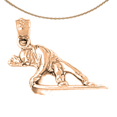 14K or 18K Gold Snow Boarder Pendant