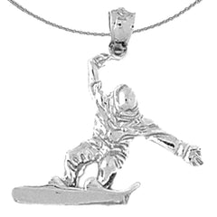 14K or 18K Gold Snow Boarder Pendant