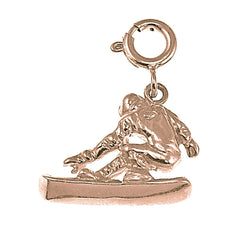 14K or 18K Gold Snow Boarder Pendant