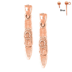 14K or 18K Gold 3D Skis Earrings