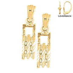 14K or 18K Gold 3D Snow Sled Earrings