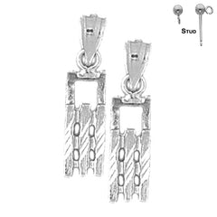 14K or 18K Gold 3D Snow Sled Earrings