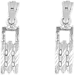 14K or 18K Gold 23mm 3D Snow Sled Earrings