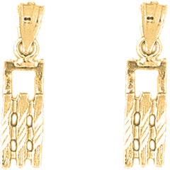 14K or 18K Gold 23mm 3D Snow Sled Earrings