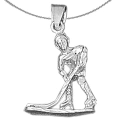 10K, 14K or 18K Gold 3D Hockey Player Pendant