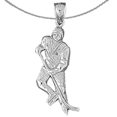 10K, 14K or 18K Gold Hockey Player Pendant