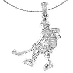 10K, 14K or 18K Gold Hockey Player Pendant