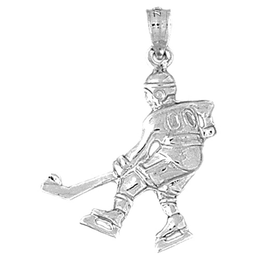 10K, 14K or 18K Gold Hockey Player Pendant