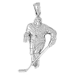 10K, 14K or 18K Gold Hockey Player Pendant