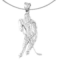 10K, 14K or 18K Gold Hockey Player Pendant