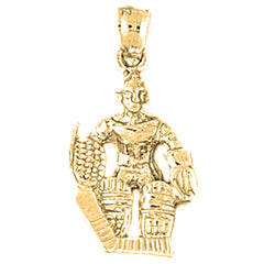 10K, 14K or 18K Gold Hockey Player Pendant