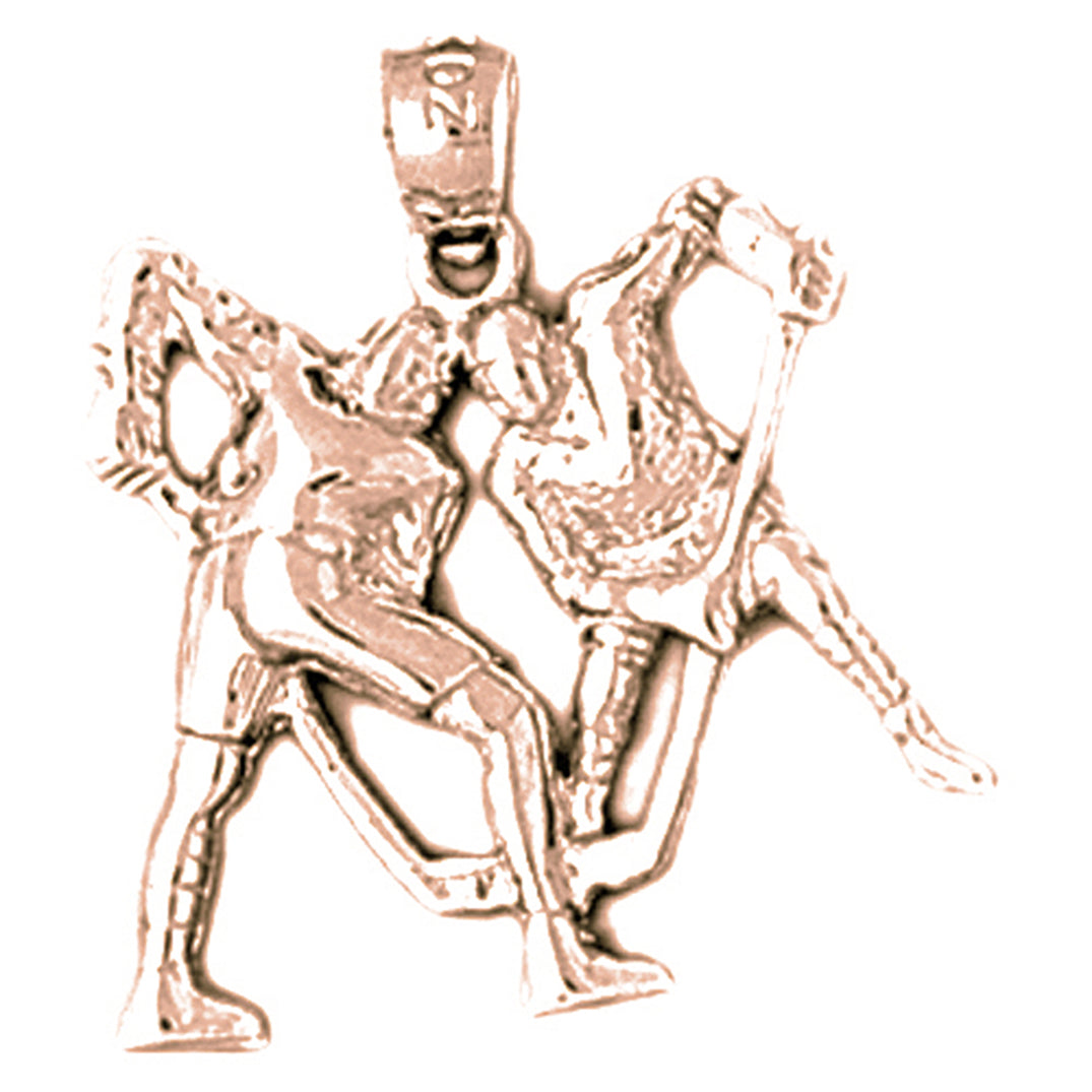 10K, 14K or 18K Gold Hockey Player Pendant