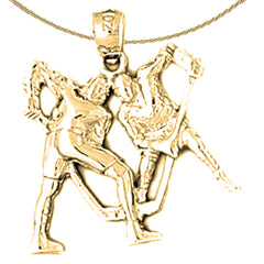 10K, 14K or 18K Gold Hockey Player Pendant