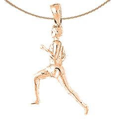 14K oder 18K Gold Läufer Anhänger