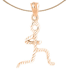 14K oder 18K Gold Läufer Anhänger