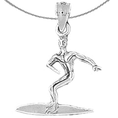 14K or 18K Gold Surfer Pendant