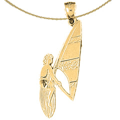 14K or 18K Gold Wind Surfer Pendant