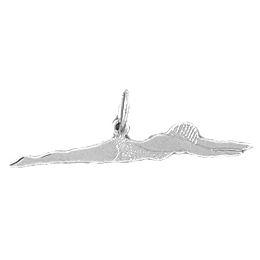 14K or 18K Gold Swimmer Pendant
