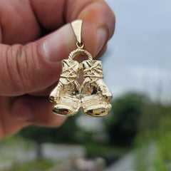 10K, 14K or 18K Gold Boxing Gloves Pendant